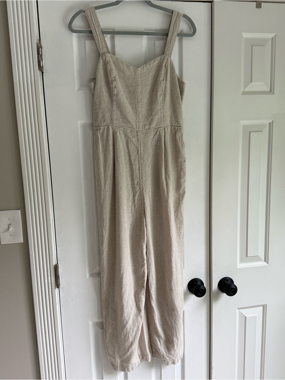 Old Navy Natural-Tone Wide Leg Linen Jumpsuit